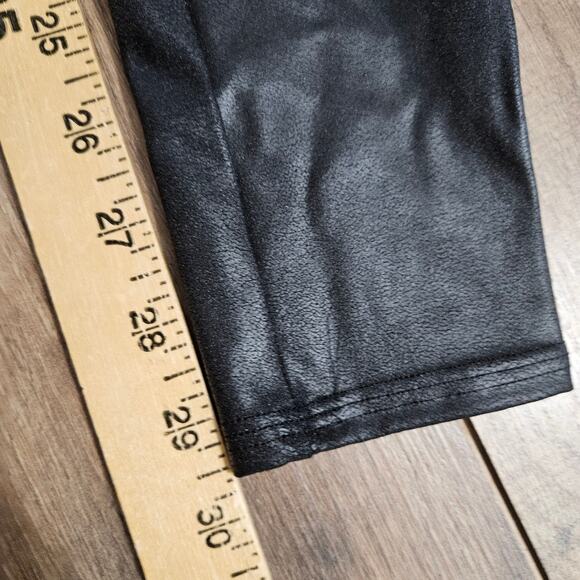 Spanx Black Leggings Faux Leather Pull On High Rise Skinny Stretch Goth Witchy M - Picture 10 of 13